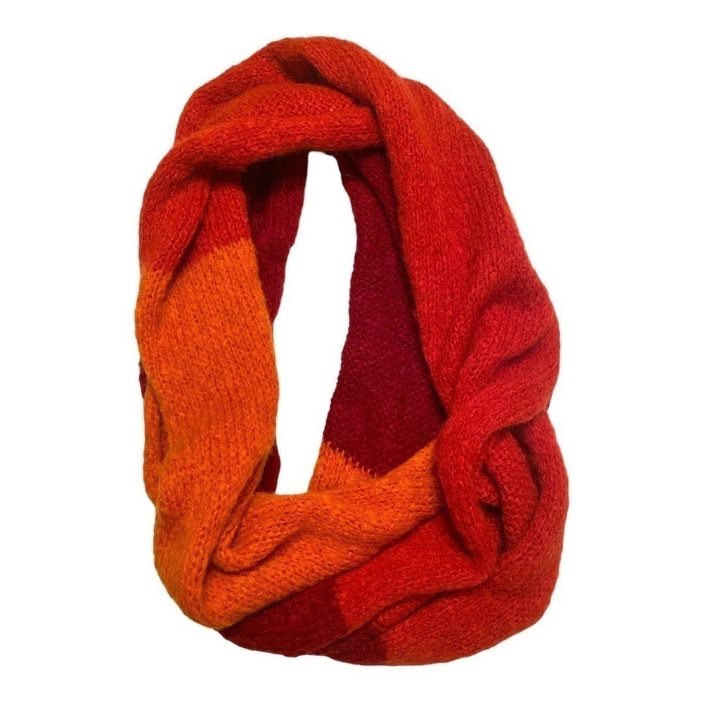 Indego Africa Orange Shades Circle Snood Knit Infinity Scarf - Picture 5 of 6